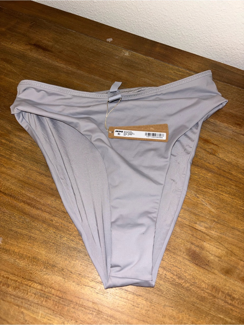 SKIMS Recycled Swim Mid Waist Bottom -CHROME- Size Small NWT